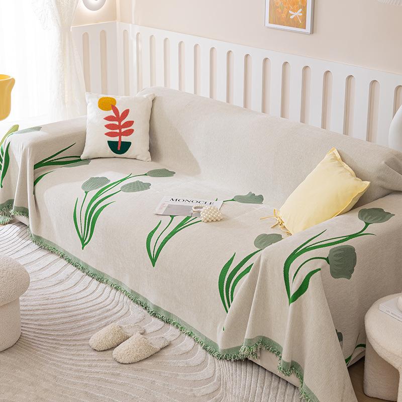 Полотенце для дивана-тюльпана, универсальное покрывало для дивана из синели с защитой от царапин, одеяло на четыре сезона, простой современный чехол для дивана, подушка