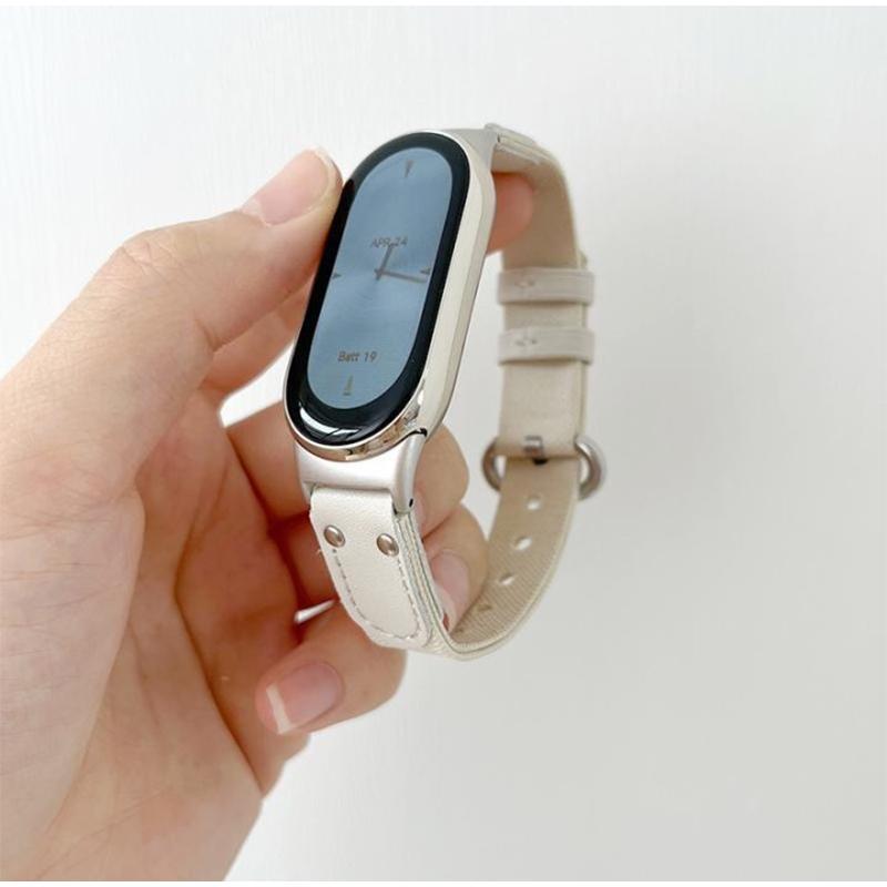 Оригинальный ремешок для браслета Xiaomi Mi Band 8, модный кожаный сменный браслет Miband 8, плетеный NFC умный ремешок для часов, браслет