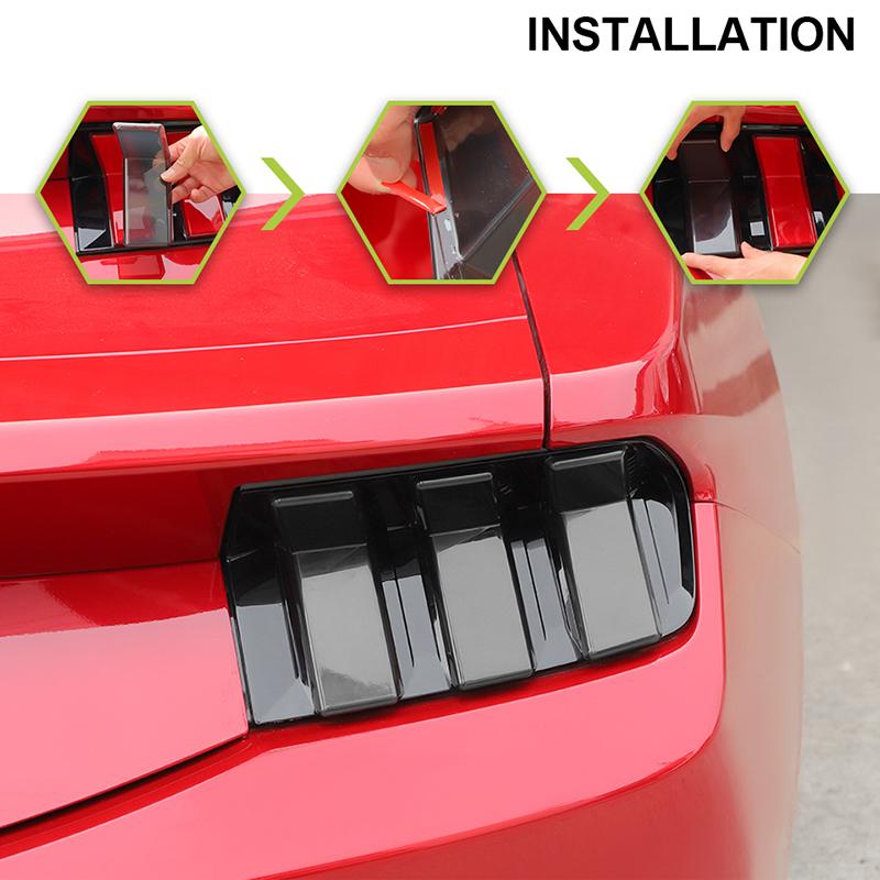 Car Tail Light Cover Taillight Decorative Stickers  For Ford Mustang 2024 Up Car Exterior Accessories, ABS Plastic