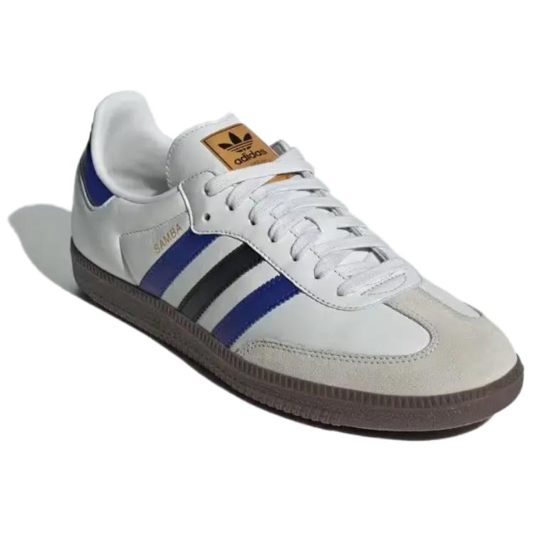 Adidas Кроссовки Samba OG White Active Blue Unisex, кристально-белые, матово-золотые ID1381