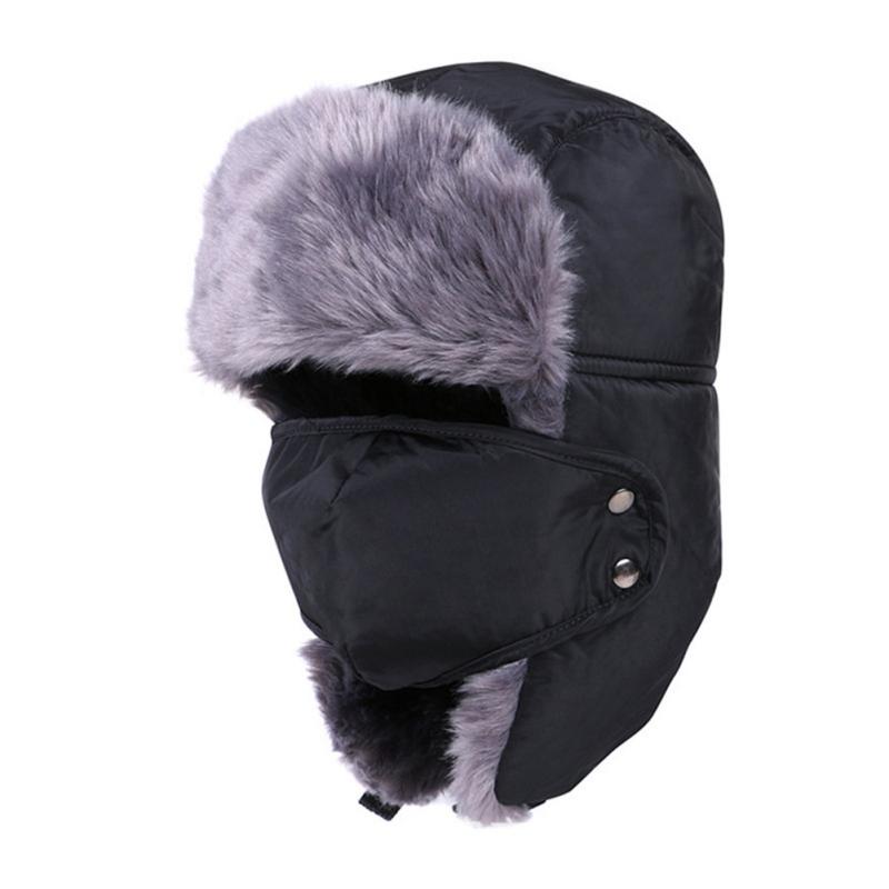 Winter Fur Hat Windproof Warm Thermal Comfortable Hat Ear Flap Mask Cap