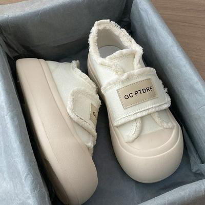 Большие туфли женские парусиновые туфли на платформе винтажные туфли на липучке маленькие белые туфли