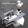 Punch-Free Stainless Steel Bathroom Tissue Holder with Phone Shelf