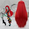 Длинный красный парик, прямой средней части, парик для косплея для девочек, Салли красный, нарядный парик для вечеринки, парик для Хэллоуина, рождественский парик