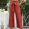 Women's Fashion Casual Solid Color Print High Waist Pants & Capris