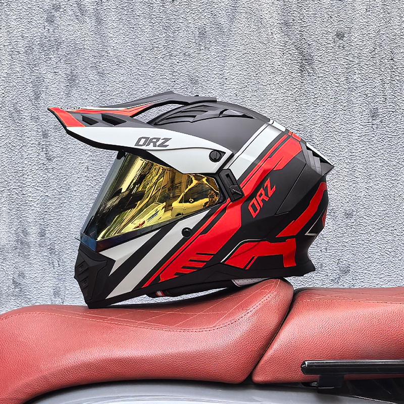 Unisex Motorcycle Rally Helmet with Single Visor for Road and Off-Road Long Distance Travel