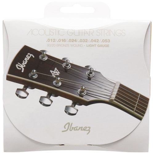 Ibanez 80/20 Bronze Coated Strings, Light Gauge, IACS6C for Acoustic Guitar