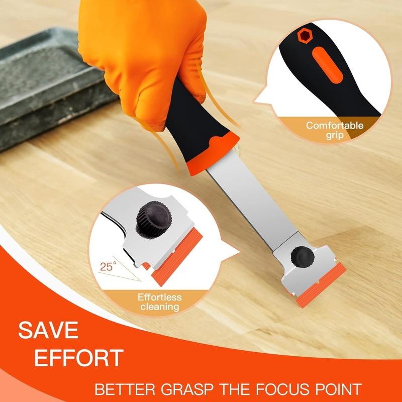 TOFAR Long Handle Razor Blade Scraper for Removing Labels Car Stickers Appliance Grease Windshields Window Tint Glass Cleaning
