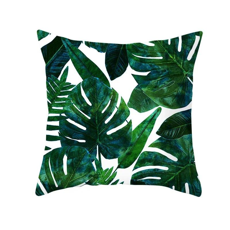 Exotic Plants And Floral Pattern Double-Sided Printed Pillow Cover Short Plush Suitable Living Room Bedrooms Throw Cushion Cover