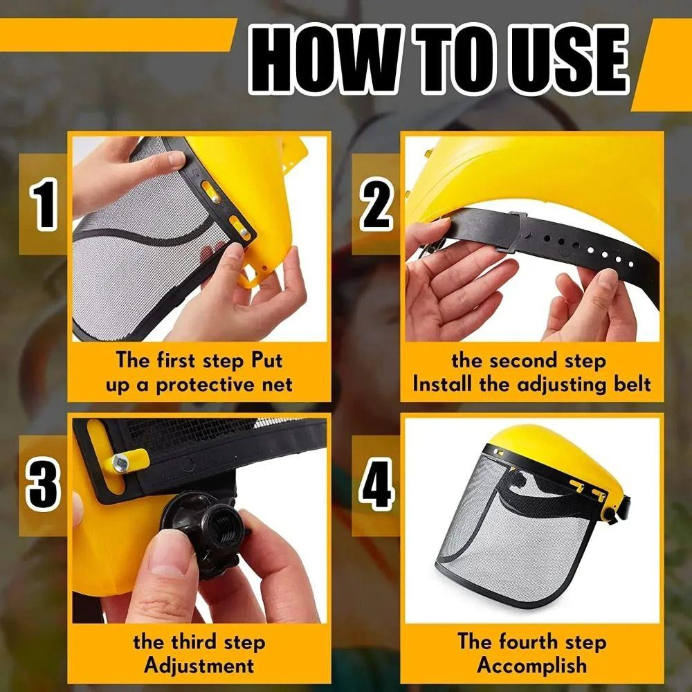 С защитным шлемом для триммера с сеткой для защиты лица, защитным шлемом для сада с сеткой, дышащей садовой маской для лесного хозяйства