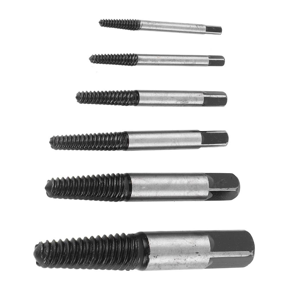 6 Pcs Steel Screw Extractor Spiral Groove Bolt Extractor Easy Screw Remover Home Repairs