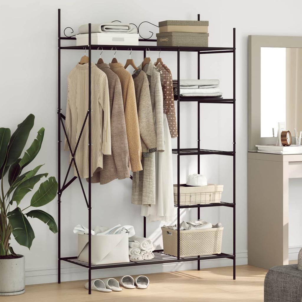 Open Wardrobe Black 104.5 x 45 x 172 cm Steel