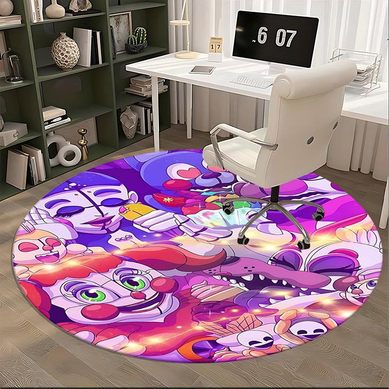 Circus Clown,Carnival Characters Chair mat Round Rug Office carpet, Non slip, Suitable for Living Rooms, Bedrooms,Decor1205860a