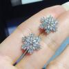 New Luxury Snowflake Stud Earrings Full AAA Cubic Zircon Bling Bling Women Ear Accessories Christmas Gift New Trendy Jewelry
