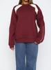 European and American women's autumn/winter crew neck long-sleeve pullover sweatshirts, fashionable loose color-block casual tops