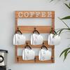 1pc Household Wooden Hooks Coffee Cups Mugs Storage Rack, Water Cups Upside Down Draining Wall Mounted Shelf