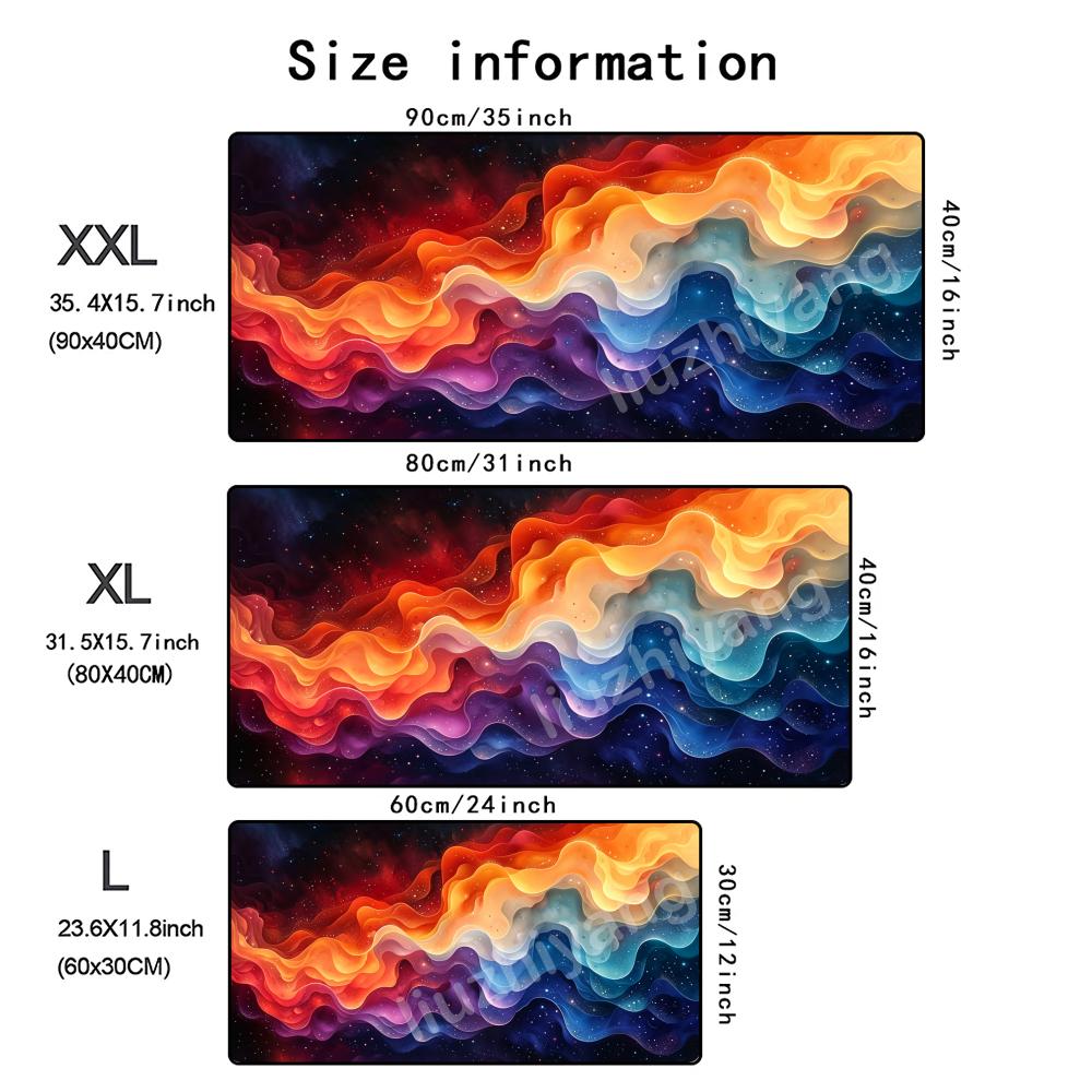 Abstract Liquid Marble Starry Sky Mouse Pad Large Computer Office Game Table Mat Rubber Anti-slip Stitched Keyboard Mat Desk Pad