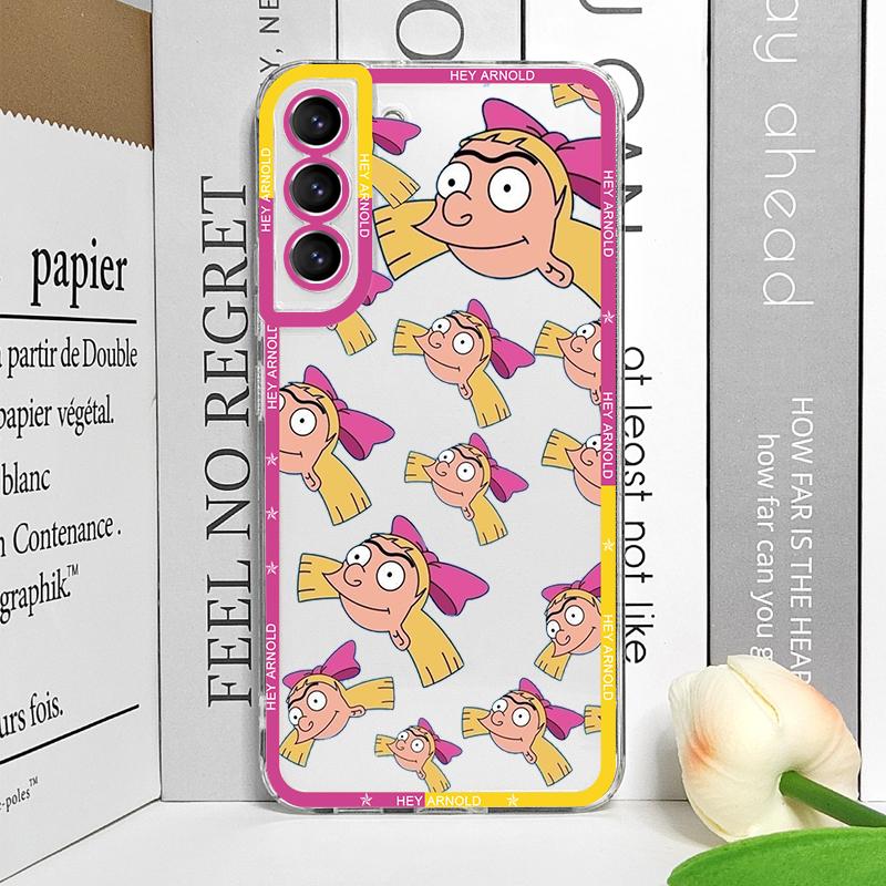 Привет A_Arnolds Helga Мультяшный чехол для телефона Samsung Galaxy S22 S23 S24 S20 Plus Ultra S21 FE S25 5G Прозрачный мягкий чехол Fundas