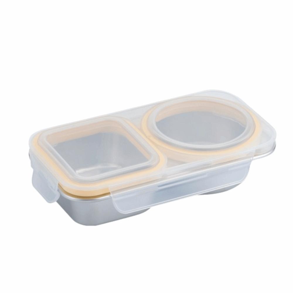 Dual Compartments Food Divided Box Leakproof Meal Prep Container Snack Container Outdoor Dining