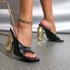 Fashion Luxury Summer Fashion Slippers European American Style Women's High Heel Pumps Design Women's Shoes with Irregular Heels Sandals