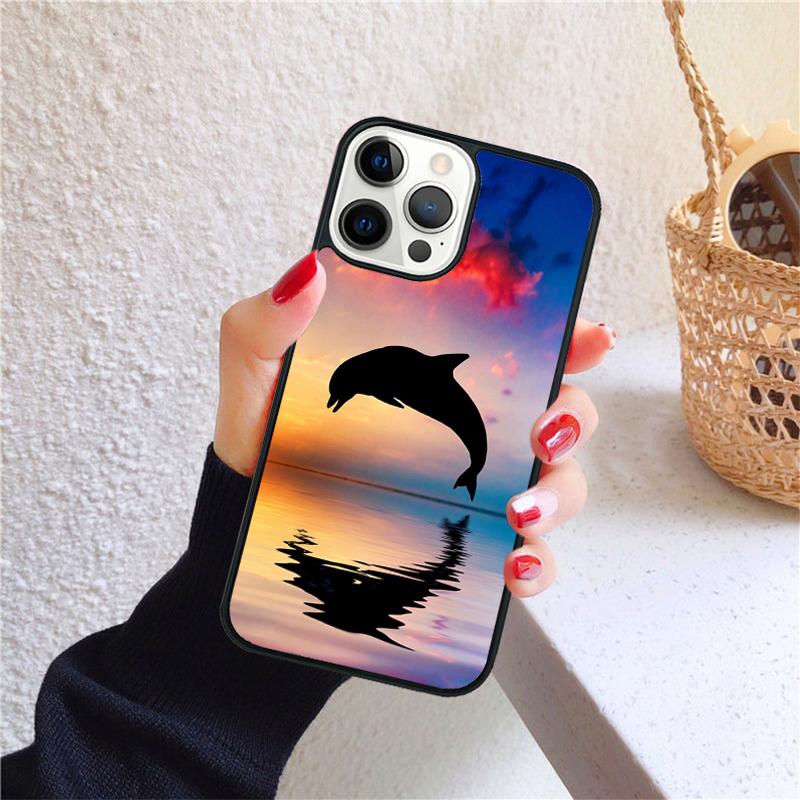 Dolphins TPU Phone Case for iPhone 17 Air 16 PRO MAX 15 14 PLUS 12 11 13 Back Cover Fundas Shell coque