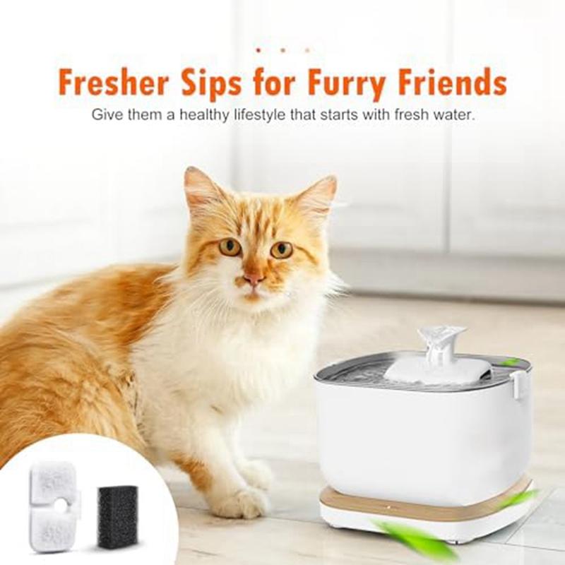 Фильтры для фонтанчика с водой для домашних животных PETLIBRO Dockstream Cat Water Fountain PLWF005/PLWF105/PLWF115 (2,5 л / 84 унции), Тройная фильтрация Прочный