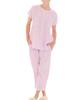 Pajama Shirring W Gauze Front Jacquard Sorbet Purple [Narue] Set, Pajamas, Women's,