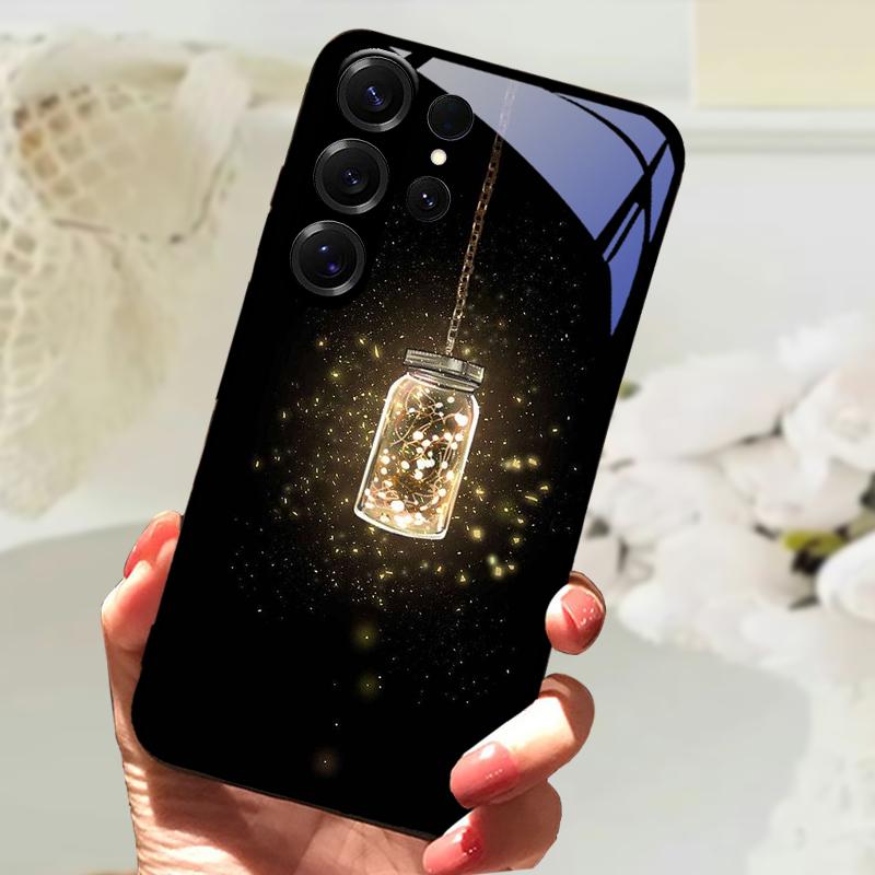 Для Samsung S24 Ultra Закаленное Стекло Задняя Крышка Чехол Для Galaxy S20 S21 S22 S23 S30 Ultra Жесткий ПК Стекло Защитные Чехлы для Телефона