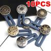 1-10PCS Metal Button Extender For Pants Jeans Free Sewing Adjustable Retractable Waist Extenders Button Waistband Expander