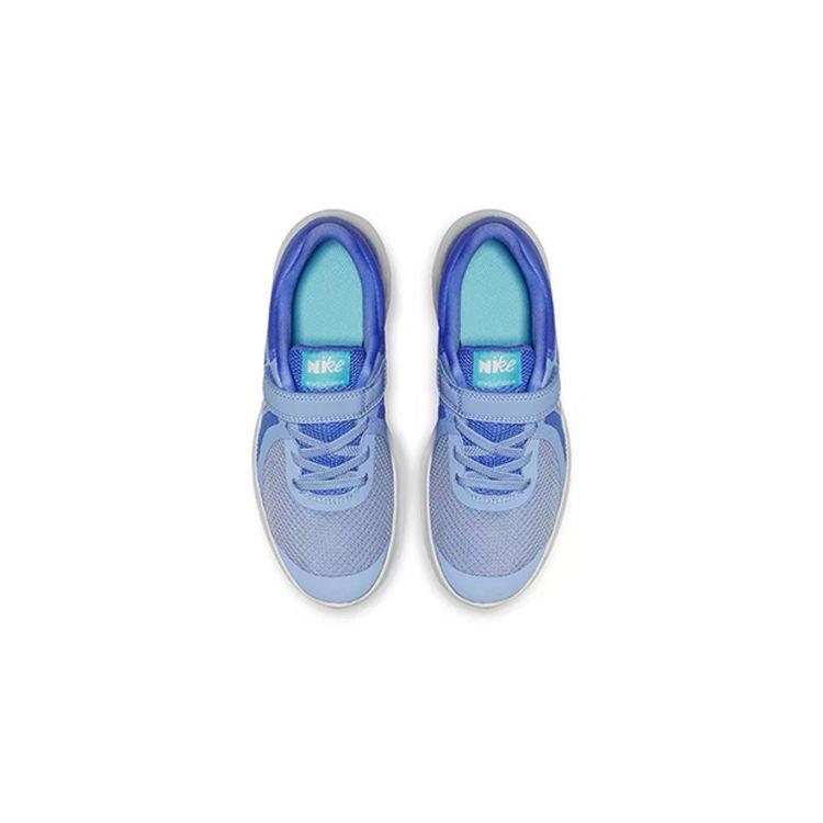 Nike Revolution 4 Velcro Удобные детские кроссовки с низким верхом для бега, светло-голубые, детские кроссовки для бега BV7443-400