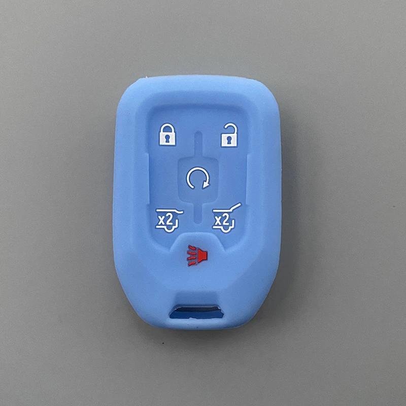 Силиконовый чехол для автомобильного ключа, брелок для Chevrolet Suburban Silverado GMC Terrain Yukon Tahoe Sierra Smart Auto Accessories Key Ring