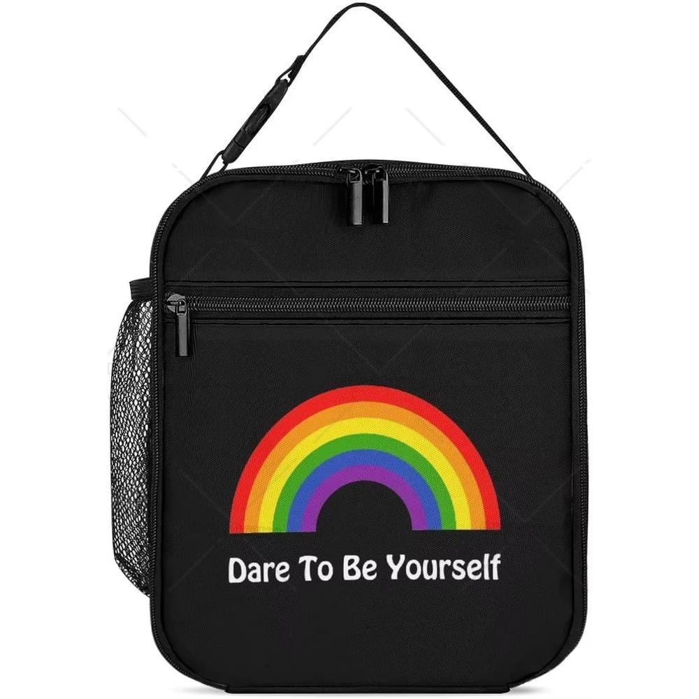 Месяц гордости Гей-прайд Союзник Сумка для ланча для женщин мужчин Милая сумка-тоут Ланч-бокс с карманом Изолированные сумки для работы офиса путешествий пикника
