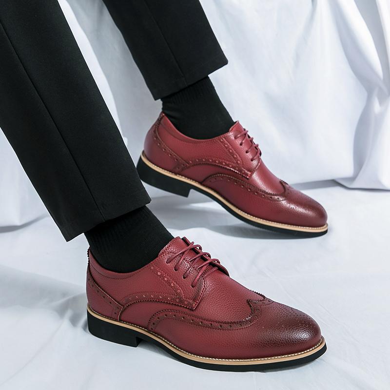 Fashion British Style Luxury Designer Shoe Non Slip Office Flats Men Casual Lether Shoes Breathable Male Formal Dress Oxfords Work Shoes