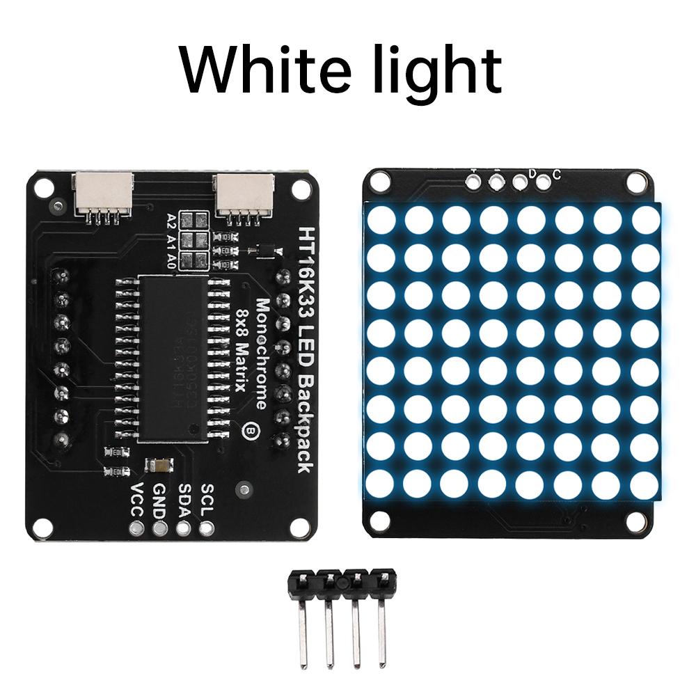 8*8 Dot Matrix Module Red Light Microcontroller Display Module MCU LED Display Control Module Ht16K33 Driver I2C Interface 5V