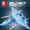 1365 ШТ. Истребитель Су-57 Стелс Строительные Блоки Модель Самолета Российских ВВС Кирпичики Игрушки Настольный Дисплей Игрушки для Мальчиков Детские Подарки