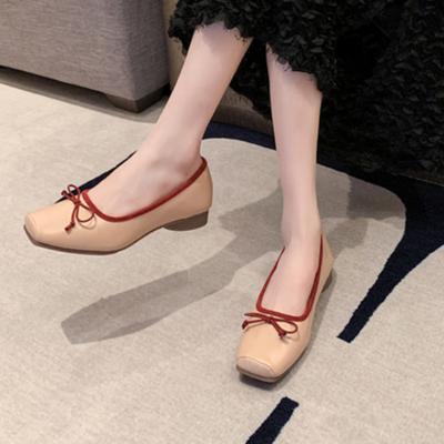 Туфли с бантом и квадратным носком. Удобная и элегантная женская обувь с неглубоким носком. Разноцветная женская обувь. Низкий каблук. Балетки. Повседневная обувь.