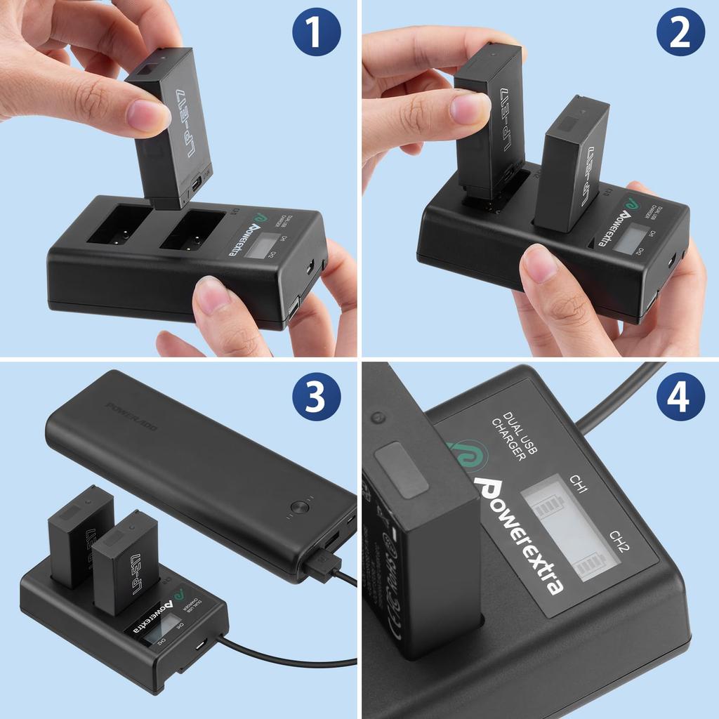 Compatible 1450mAh Compatible Canon Camera Replacement Compatible with Canon EOS EOS EOS and M6 Cameras LP-E17 Two-Pack Type-C 7.4V RP, 9000D, 8000D,