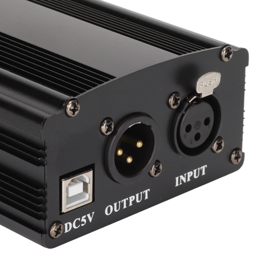 with XLR 3 Pin Cable and USB Cable Condenser Mic Power Supply USB Power Supply  Computer Recording