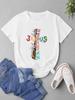 (Asian Size) Faith Style Trend Women Short Sleeve Fashion Tee Top Clothing Print Lady Casual Tshirt Female Graphic T-shirts