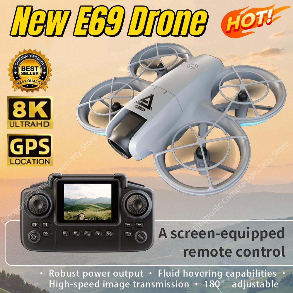 2026 E69 Mini Optical Flow Drone Dual 8K Optical Flow Cameras with Screen Control 5G WIFI 360° Intelligent Obstacle Avoidance Brushless Quadcopter