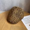 American retro street leopard print forward hat female summer spice girl wind show face small beret personality big head circumference hat