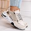 Women Sneakers 2024 Leopard Print Lace-Up Women's Vulcanize Shoes Platform Sports Ladies Sneakers Breathable Plus Women Shoes