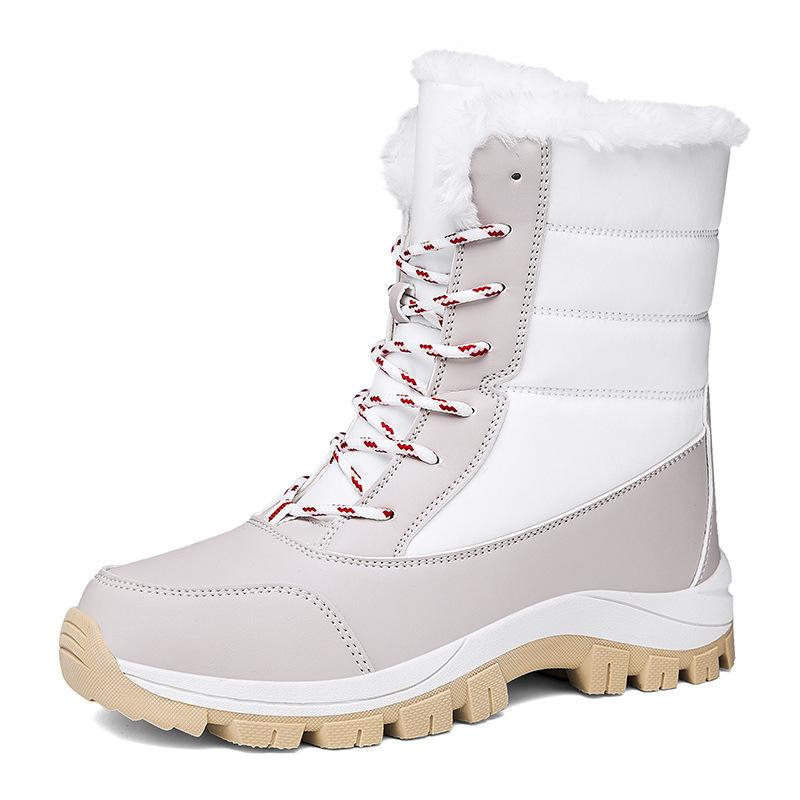 2025 Winter Waterproof Cotton Shoes Black Cold-Proof Boots for Women Outdoor Velvet Thickened Warm Snow Boots for Female Mujer