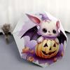 1pc Wizard Bat & Pumpkin Cute Design Durable Cartoon Folding Umbrella, Portable Compact Umbrella for Men and Women P103