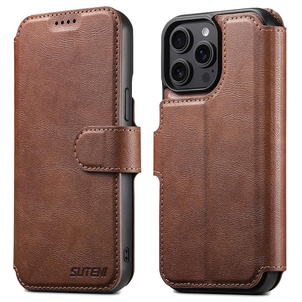 SUTENI Q-05 Для iPhone 13 Pro Max Чехол-кошелек 2 в 1 Съемный кожаный чехол-книжка с подставкой