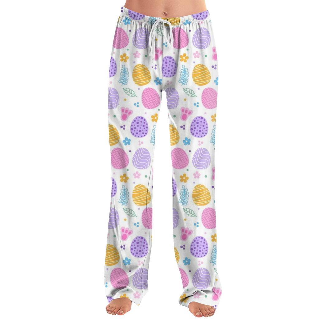 Женские модные свободные повседневные брюки с пасхальным принтом