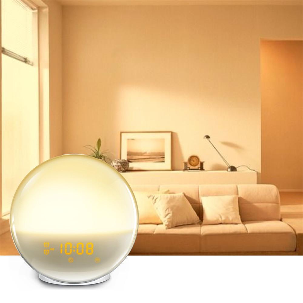 Многофункциональный будильник «Рассвет», световой будильник, 7 звуков, FM-радио, помощь для сна