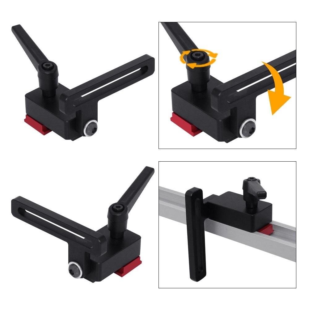 Standard T-track 30 Type Miter Track Stop With Lock Sliding Connector  Woodworking Tools