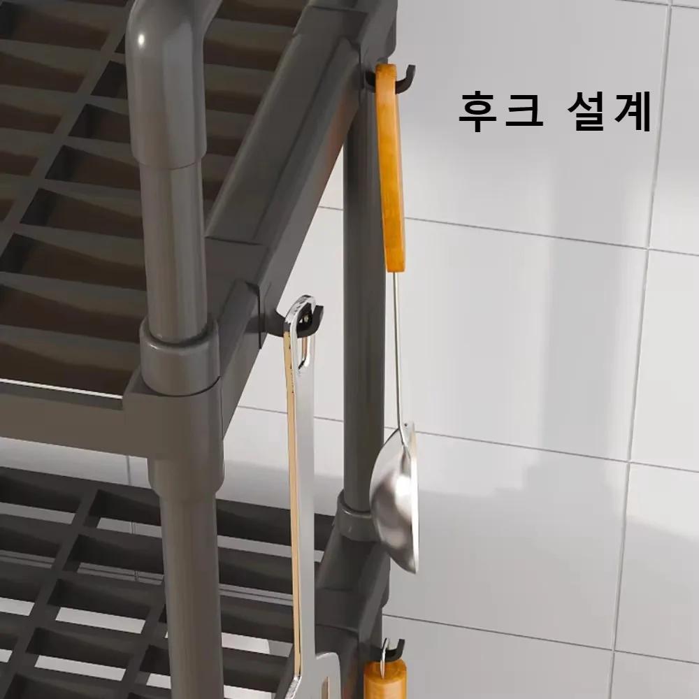 Kitchen Multilayer Storage Rack Floor Standing Microwave Oven Racks Bathroom Waterproof Storage Shelf Plastic Kitchen Organizer