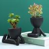 Easy To Carry Ceramic Practical Cute Anti-corrosion Little People Body Flower Pot Ornament Nordic Flower Pot